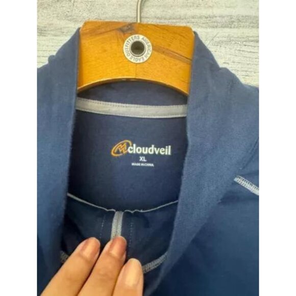 Cloudveil Shirt Men's Size XL Blue 1/4 Zip Mock Neck Long Sleeve Hiking Pullover - Picture 3 of 3